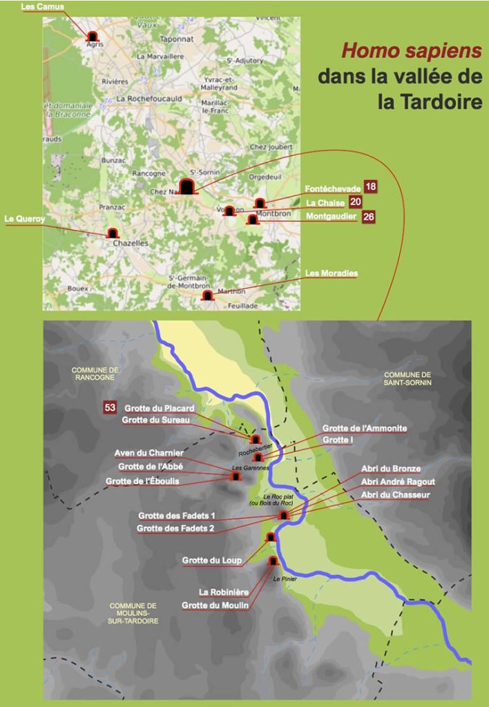 Carte le Néendertal en Tardoire 2 - Espace de la Préhistoire en Tardoire